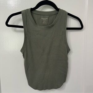 American Eagle | Army Green Cropped Tank | Size M | High Neck